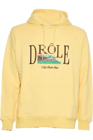 Drôle de Monsieur Sweatshirts & Hoodies, Heren, Geel, S, Lichtgele Hoodie Stijlvolle Look