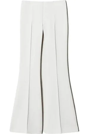 Twin-Set Broeken, Dames, Wit, S, Polyester, Witte Flare Broek voor Vrouwen