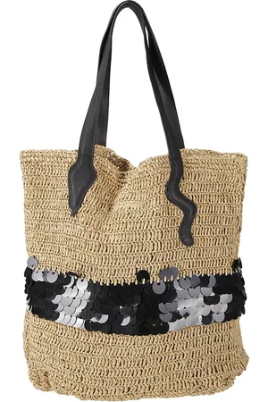 P.A.R.O.S.H. Tassen, Dames, , ONE Size, Pailletten, Raffia Shopper Tas met Paillet Decoratie