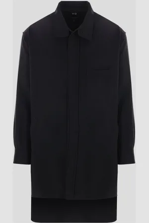 Y-3 Jassen, Heren, Zwart, L, Wol, Flanellen Overshirt