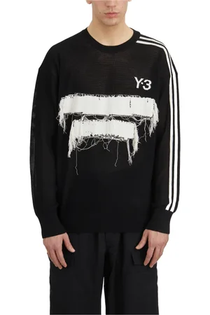 Y-3 Truien, Heren, Zwart, M, Grafisch Crewneck T-shirt