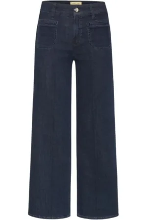 Cambio Jeans, Dames, Blauw, 2Xl, Denim, Wijde Denim Jeans