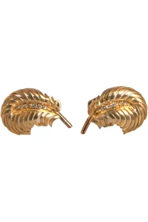 Dolce & Gabbana Accessoires, Heren, Geel, ONE Size, Kristalblad Manchetknopen