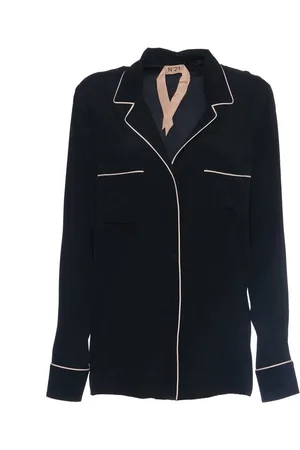 Nº21 Blouses & Shirts, Dames, Zwart, 3Xl, Stijlvolle Nero Shirt met Borstzakken