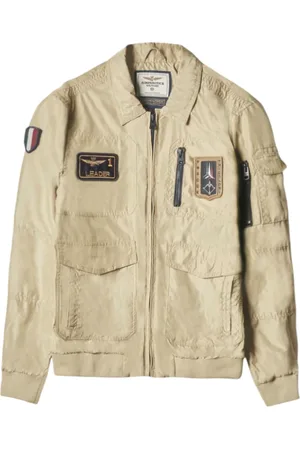 Aeronautica Militare Jassen, Heren, , 3Xl, Polyester, Gele Pilotjas met Tricolor Patches