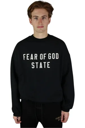 FEAR OF GOD Sweatshirts & Hoodies, Heren, Zwart, 2Xl, Zwart Heavy Fleece Crewneck