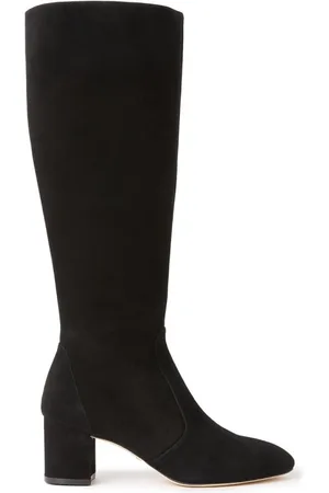 Stuart Weitzman Schoenen, Dames, Zwart, 38 EU, Suède, Yuliana 60 Knielaarzen met Rits