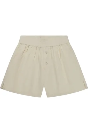 Daily paper Korte broeken, Dames, Wit, S, Monogram Jacquard Shorts met knoopsluiting