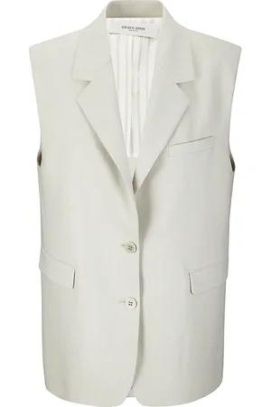 Golden Goose Jassen, Dames, Grijs, 2Xs, Katoen, Klassieke Katoenen Blazer Jas met Revers