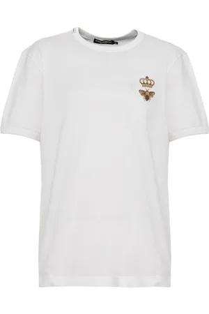 Dolce & Gabbana Tops, Heren, Wit, M, Katoen, Casual Katoenen T-Shirt in Wit