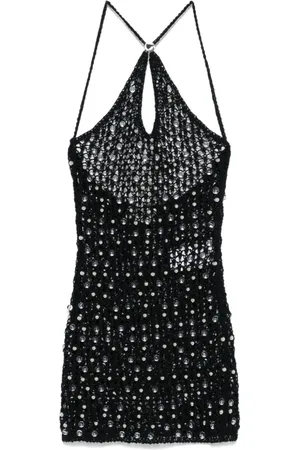 COPERNI Tops, Dames, Zwart, S, Katoen, Zwarte Kralen Gebreide Jurk