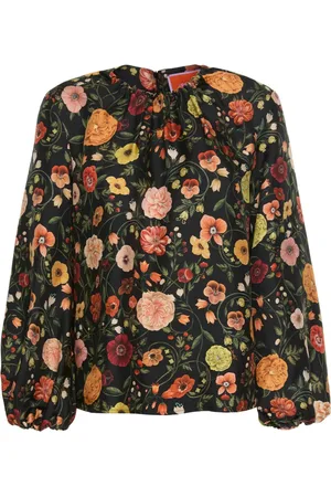 La DoubleJ Blouses & Shirts, Dames, Veelkleurig, S, Betoverende ¾ Mouw Zijden Top