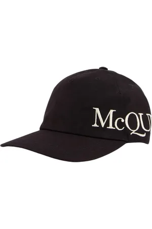 Alexander McQueen Accessoires, Heren, Zwart, M, Katoen, Logo Geborduurde Baseball Cap