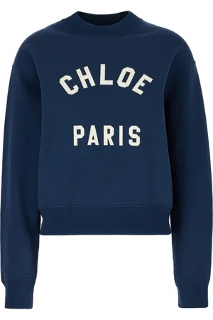 Chloé Sweatshirts & Hoodies, Dames, Blauw, S, Katoen, Stijlvolle Sweatshirts voor een Trendy Look