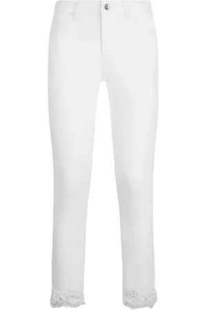 Liu Jo Broeken, Dames, Wit, W26, Katoen, Witte Bottom Up Broek
