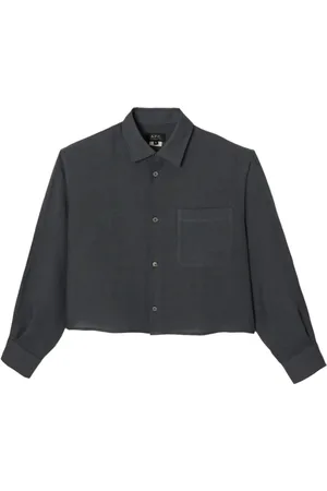 A.P.C. Blouses & Shirts, Dames, Grijs, XS, Linnen, Vintage Linnen Shirt Oversized Silhouet