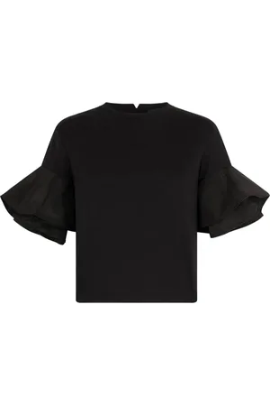 Liu Jo Blouses & Shirts, Dames, Zwart, L, Katoen, Elegante Zwarte Katoenen T-shirt
