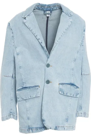 Liu Jo Jassen, Dames, Blauw, S, Denim, Denim blazer met knoopsluiting