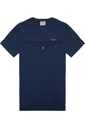 Aeronautica Militare Tops, Heren, Blauw, XL, Katoen, Casual Katoenen T-shirt