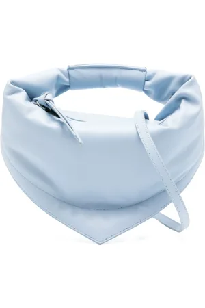Federico Cina Tassen, Dames, Blauw, ONE Size, Pastelblauwe Top Handtas