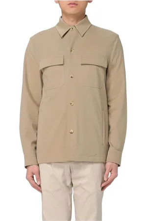 Manuel Ritz Jassen, Heren, , M, Katoen, Stretch katoenen jersey overhemd jas