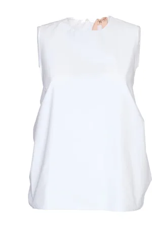 Nº21 Tops, Dames, Wit, S, Witte Strikrug Mouwloze Top