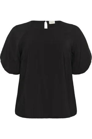 Kaffe Blouses & Shirts, Dames, Zwart, 2Xl, Nylon, Vrouwelijke Zwarte Diepe Blouse