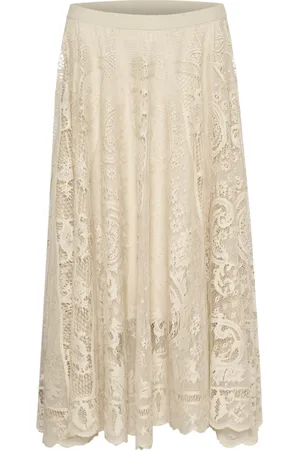 Kaffe Rokken, Dames, , M/L, Polyester, Kanten Rok Moonstruck A-lijn Stijl