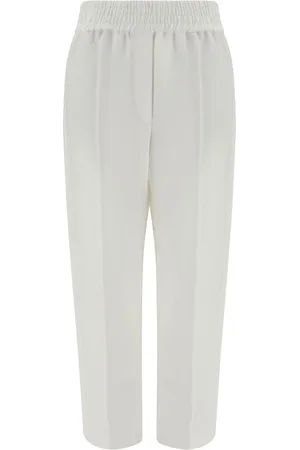 Brunello Cucinelli Broeken, Dames, Wit, M, Katoen, Elegante katoenen broek