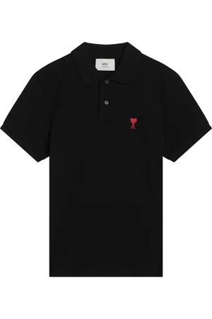 Ami Tops, Heren, Zwart, M, Katoen, Polo Shirt Korte Mouw