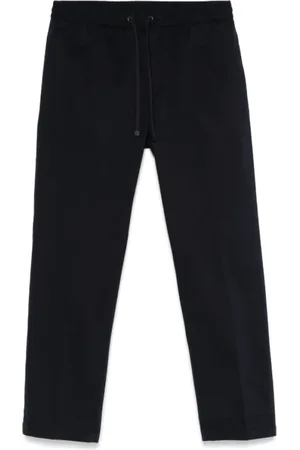 Moncler Broeken, Heren, Blauw, M, Katoen, Blauwe Trekkoord Track Broek met Zakken