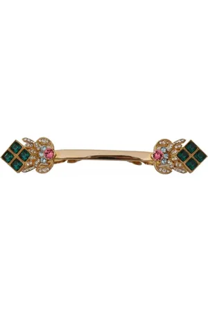 Dolce & Gabbana Accessoires, Heren, Geel, ONE Size, Kristallen Ketting Broche Multicolor IJs