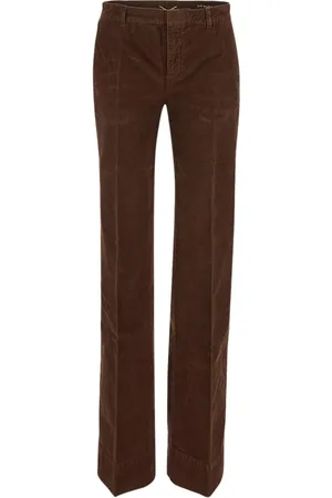 Saint Laurent Broeken, Dames, Bruin, W28, Corduroy Bootcut Broek