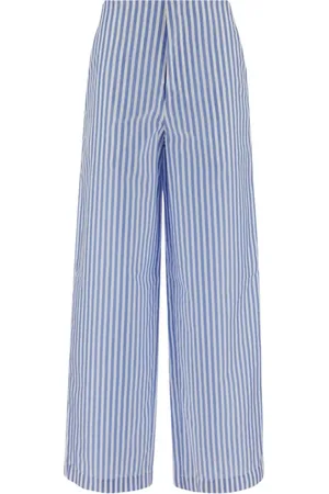 Serafini Broeken, Dames, Blauw, S, Hoge taille rechte broek voor vrouwen