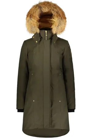 Moose Knuckles Jassen, Dames, Groen, M, Katoen, Gouden Stirling Parka Damesjas