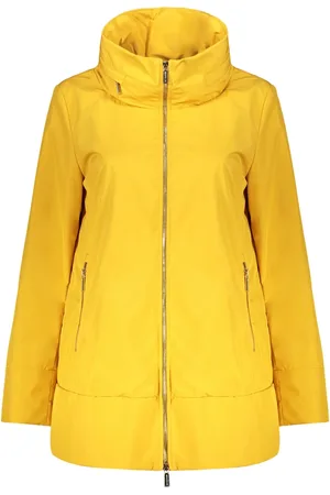 MOORER Mantels, Dames, Geel, S, Polyester, Waterdichte Techno Fabric Jas met Capuchon