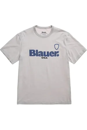 Blauer Tops, Heren, Wit, S, Katoen, Katoenen T-shirt