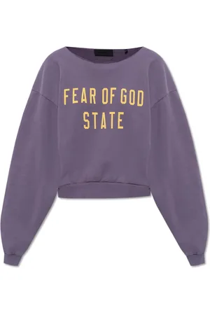FEAR OF GOD Sweatshirts & Hoodies, Dames, Paars, S, Katoen, Gedrukte sweatshirt