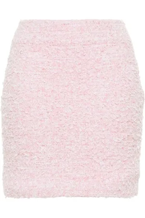 Balenciaga Rokken, Dames, Roze, M, Tweed, Roze Tweed Bouclé Rok