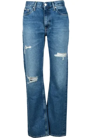 Calvin Klein Jeans, Dames, Blauw, W30, Katoen, Gerecyclede Katoen Jeans