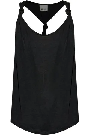 Isabel Marant Tops, Dames, Zwart, M, Zwarte Knoop Top Elofy Stijl