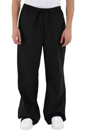Roberto Collina Broeken, Heren, Zwart, L, Katoen, Katoenen broek met gespsluiting