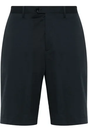 Etro Korte broeken, Heren, Blauw, M, Katoen, Pegaso-Geborduurde Rechte Shorts