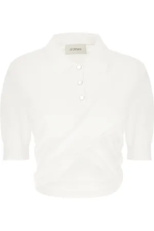 Sportmax Tops, Dames, Wit, M, Klassieke Polo Shirt voor Mannen
