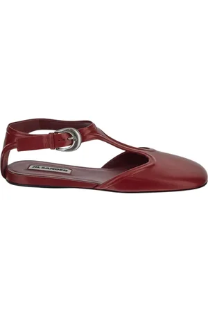 Jil Sander Schoenen, Dames, Rood, 40 EU, Klassieke Mary Jane Flats Schoenen