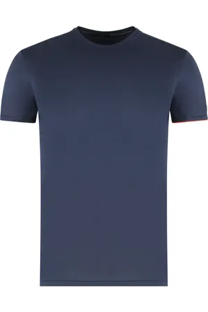 RRD Tops, Heren, Blauw, L, Katoen, Crew-neck Katoenmix T-shirt met Zijsplitten