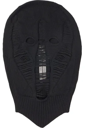 Rick Owens Accessoires, Heren, Zwart, ONE Size, Zwarte Skull Gebreide Bivakmuts