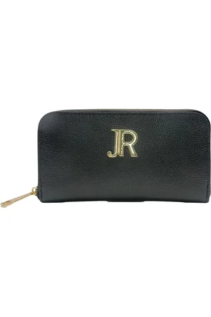 John Richmond Accessoires, Dames, Zwart, ONE Size, Leer, Zwarte leren portemonnee met gehamerde textuur