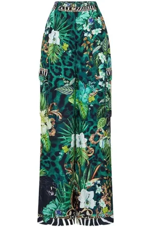 Camilla Broeken, Dames, Veelkleurig, S, Zijden Utility Broek Losse Pasvorm