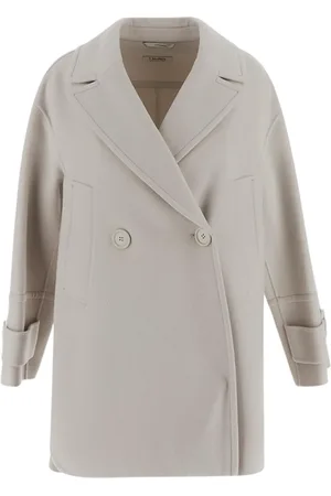 Max Mara Mantels, Dames, Grijs, S, Stijlvolle Vrouw Jas Kleding